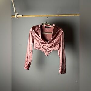 Misspap Satin Corset Crop Top, Size US 6